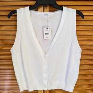 cotton on v neck button down sweater vest